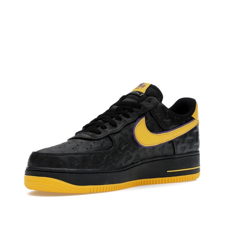 Kobe Bryant X Nike Air Force 1 Low Lakers Away Numbered Men Sneakers Black Varsity-Maize Varsity-Purple HV5122-001