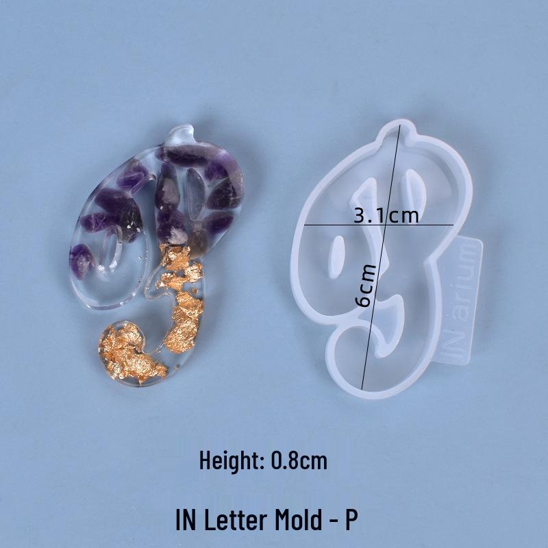 Crystal Resin Silicone Mold: 26 Irregular Letter Pendants for DIY Charms