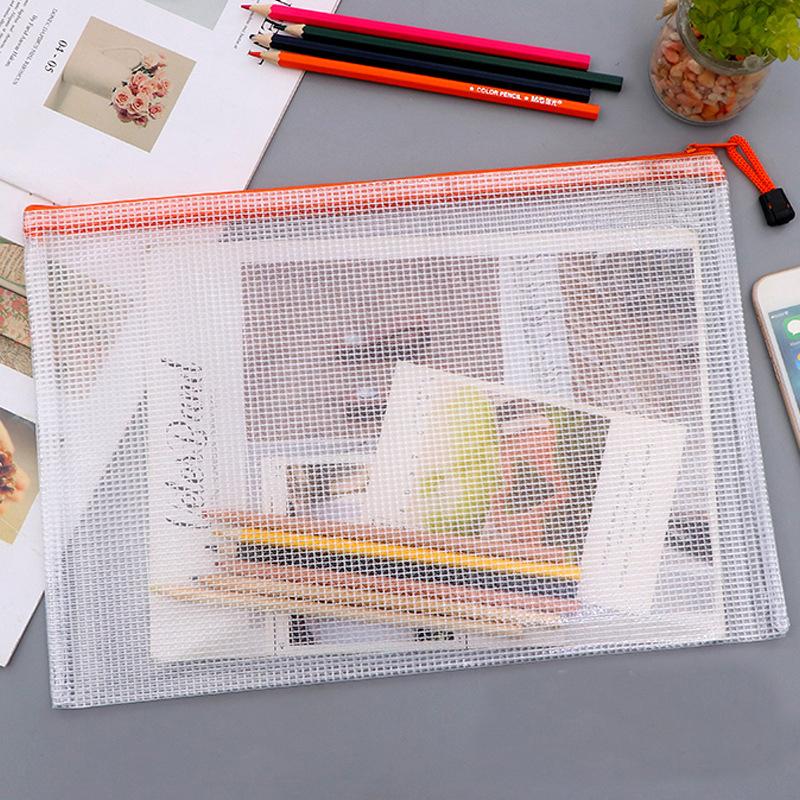 10 шт. сетчатый мешок на молнии сумка для документов водонепроницаемые папки на молнии A6/A5/A4/A3 школьные канцелярские принадлежности пенал сумки для хранения