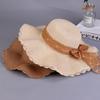 New Straw Sun Hat Bowknot Wide Brim Casual UV Protection Hats Stylish Breathable Foldable Beach Hat for Women