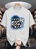 Unisex Crew Neck Tee Cool Basketball Graffiti Slogan Letter Print Soft Cotton Loose Short Sleeve Summer Casual Male Streetwear Tops