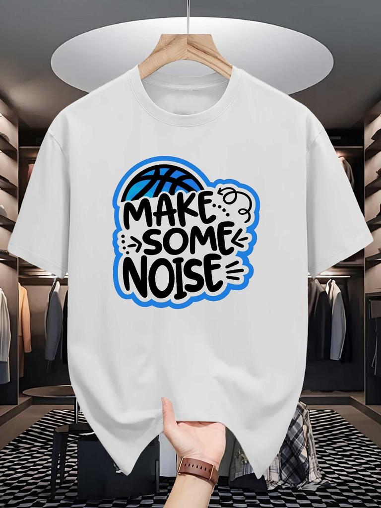 Unisex Crew Neck Tee Cool Basketball Graffiti Slogan Letter Print Soft Cotton Loose Short Sleeve Summer Casual Male Streetwear Tops