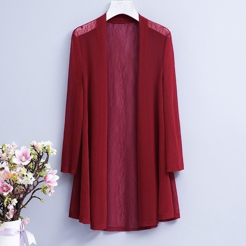 Летняя одежда для защиты от солнца для женщин, длинный сетчатый платок с длинными рукавами, внешний кардиган