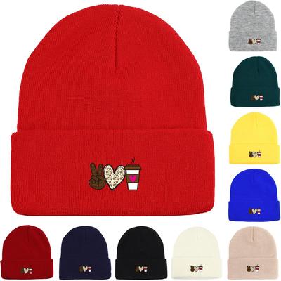 V Gesture Coffee теплая вязаная шапка Beanie, шапка-череп ветрозащитная эластичная хип-хоп-капка вязаная шапка Beanie
