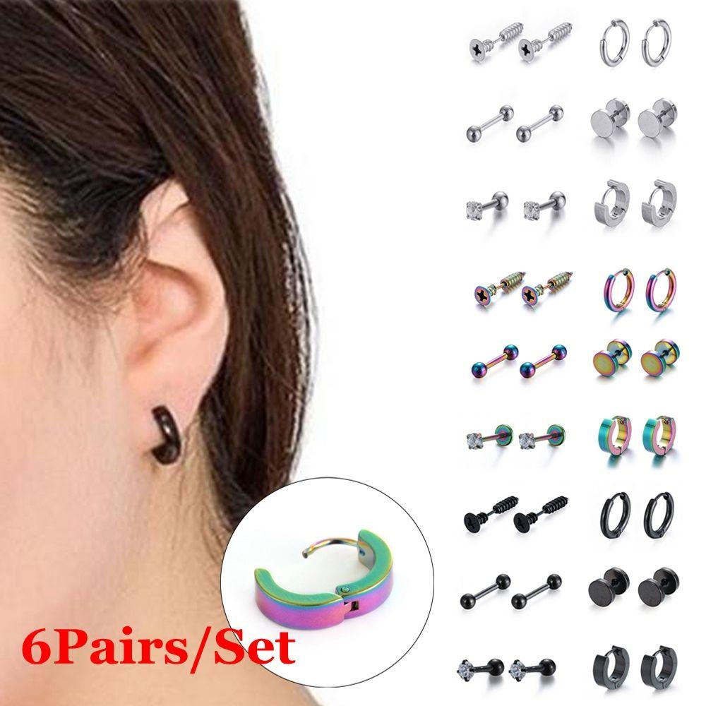 Штанга для пирсинга тела Серьги Набор Кольца Серьги для мочки уха Серьги для козелка Черная штанга-гвоздик