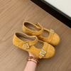 French retro suede Mary Jane shoes women's shoes autumn and winter new design sense word with rhinestone shallow mouth single shoes