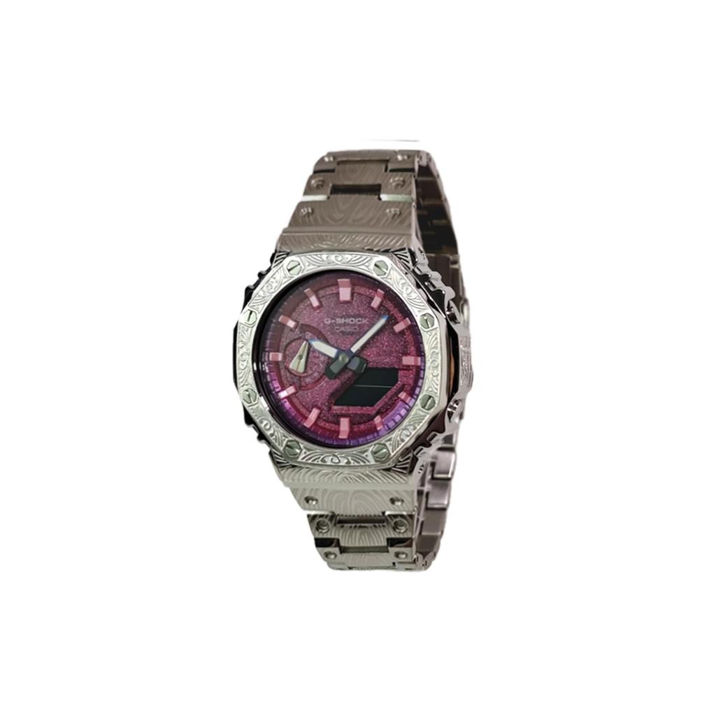 Casio Специальная коллекция GA2100 Кварцевый механизм Стальной ремешок Часы Мужские Часы GA-2100SKE-7A(Watch3--)