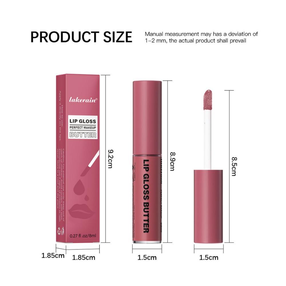 Lakerain Butter Light Lip Glaze Питательный зеркальный блеск для губ Стойкая цветная глазурь для губ Жидкость для окрашивания губ