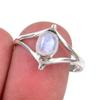 Natural Rainbow Moonstone Gemstone Handmade 925 Sterling Silver Ring Size 9 f7R90