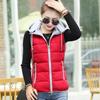 Women's Winter Warm Hooded Vest Colorblocking Sleeveless Plus Size Warm Comfortable Zipper Vest