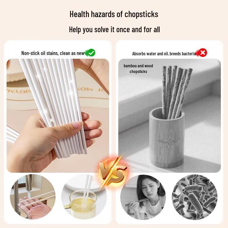 HANDUNYOU Gold Rim Ceramic Chopsticks (5 Pairs)