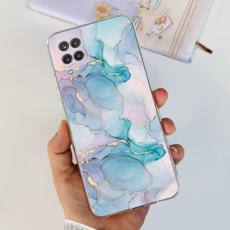 Чехол для Samsung Galaxy A12 Прозрачная накладка Модный Цветок Тонкий Мягкий ТПУ Чехол для Телефона Для Samsung A12 SM-A125F M12 F12 A 12 Capa