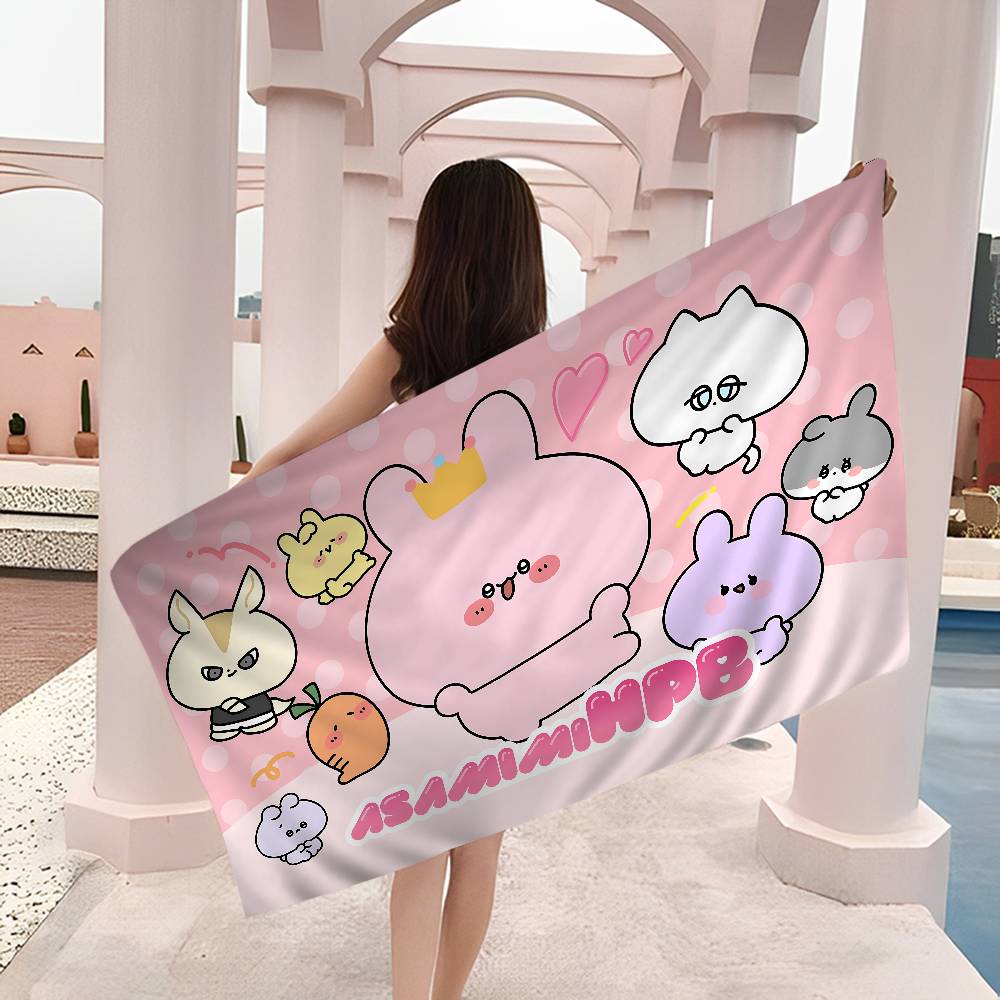 Cartoon A-Asamimichan Cute Bunny Big Microfiber Beach Towels Quick Dry Towel Sand Beach Towels Pool Towel for Travel Swim Pool