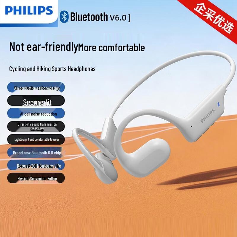 Philips TAQ3120 Open-Ear Air Conduction Sports Bluetooth Headphones