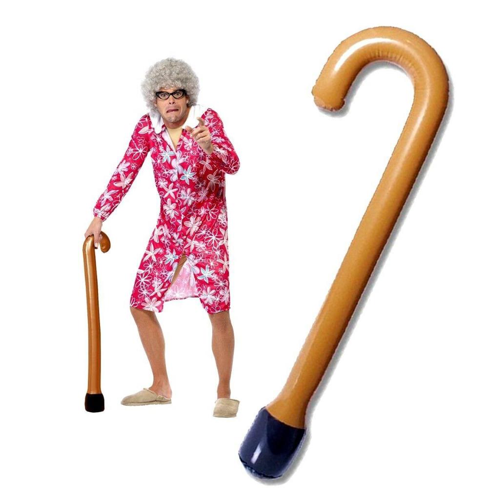 2Pcs Novelty Costume Party Cosplay Supplies Walking Stick Inflatable Toys Zimmer Frame Blow Up Prop