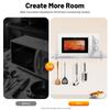 Stainless Steel Microwave Shelf Wall Mount, 18kg Load Kitchen Storage Rack with Hooks for Home Commercial Use