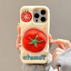 Милый чехол-подставка для телефона в виде красного помидора для iPhone 16 16 Pro 14 15 17 Pro Max 13 Pro, силиконовый противоударный чехол-держатель