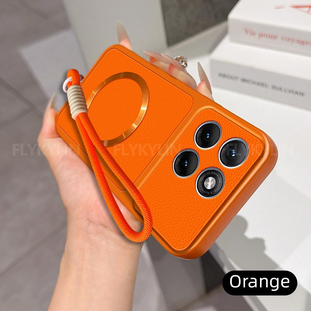 Чехол для телефона Magsafe для Honor X5B X5C X6A X6B X6C X6D X7D X8A X8B X8C X9B X9C X9D из ПУ кожи ягненка с ремешком на запястье