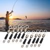 50Pcs Lures Connector Clip Salt/Freshwater Fishing Barrels Swivels Fishing Quick Changes Swivels Fishing Line Connector