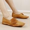 Fashion GKTINOO Retro Flower Soft Soled Women's Shoes For Spring/summer 2025 New Genuine Leather Shallow Versatile Slip-on Flat Shoes