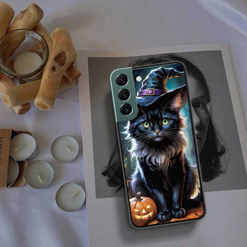 Магический кошачий чехол на Хэллоуин для Samsung Galaxy S22 S25 Ultra S21 S10 Plus S26 Edge S20 S23 S24 FE Чехол Силиконовый Мягкий ТПУ