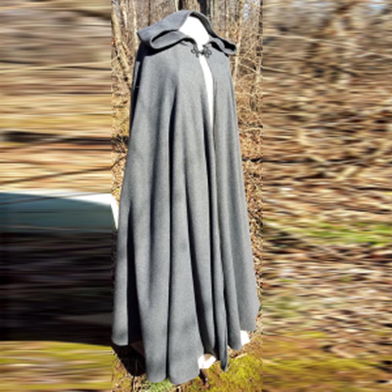 Рыцарский плащ для верховой езды, средневековый мужской плащ с кожаной отделкой, ранний плащ воина, накидка, кожаная накидка