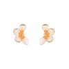 Pinkdudu Vintage Pearlescent Painted Petals Zinc Alloy Earrings Simple Stud Earrings Women Jewelry PD2362