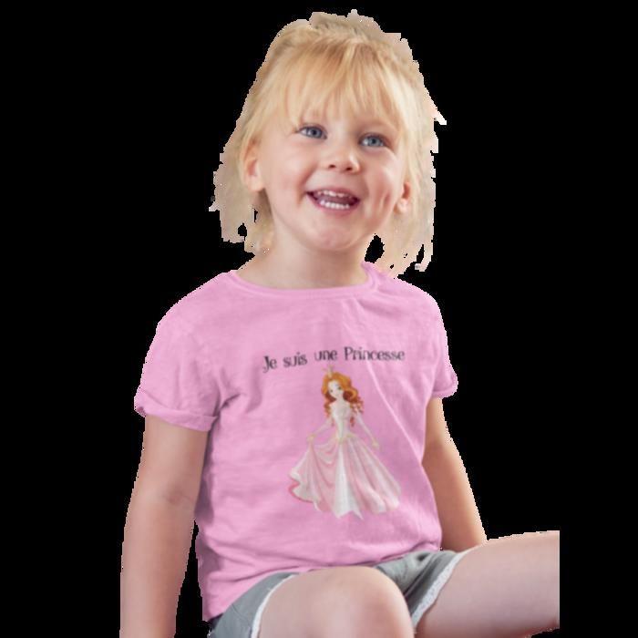 T- shirt manches courtes Princesse enfant rose - Rose