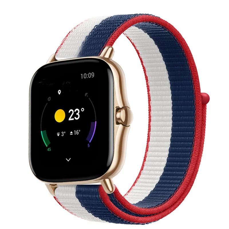 20mm/22mm Nylon Loop Watch Band For Amazfit GTS/4/2/2e/3/GTS2 Mini/GTR 4/3 pro/GTR2/2e/stratos 2/3 Bracelet Amazfit Bip-u Strap