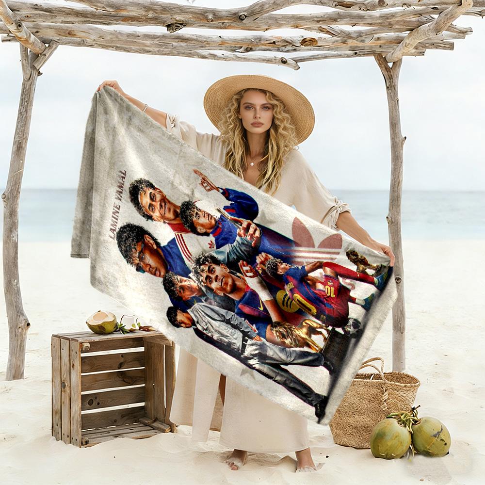 Lamine Yamal World Cup Celebration Beach Towel Quick-Dry Soft Microfiber Comfortable Lightweight Portable for Swimming,Beach,Camping, Travel, Beach Ac