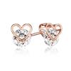 CRANNE 14K GF Bold Cubic Heart Earrings C24EGF201