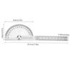 Rotating Protractor Ruler, 0-180 Degrees, Stainless Steel, Ruler, Measuring Tool, Angle and Length Measurement, Suitable for Student Drawings, Enginee