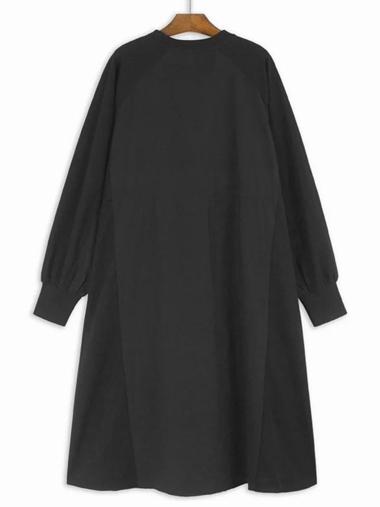 Xitao Однотонные бандажные платья в стиле пэчворк с круглым вырезом GJ1083