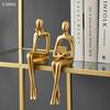Gold Home Decor Thinker Statues Bookshelf Sculpture Decorations For Living Room Modern Figurines Shelf Table Desk Decor