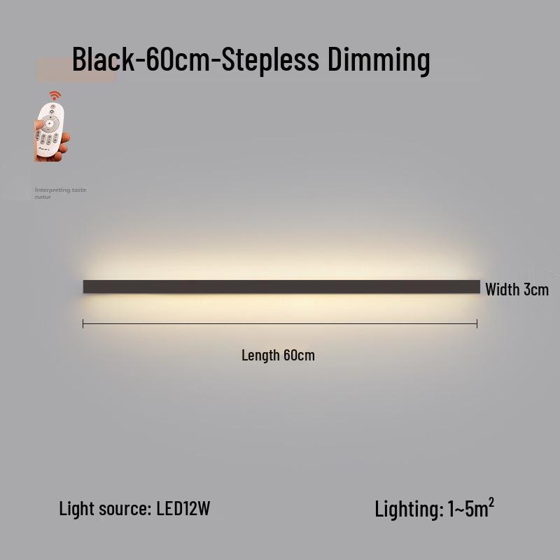 Minimalist Modern Long Strip Wall Lamp for Bedroom, Living Room, or Sofa Side