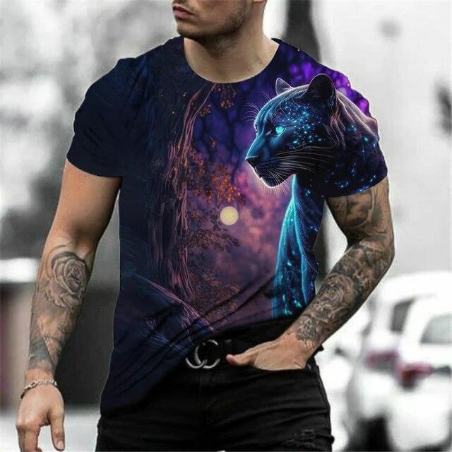 Футболка с 3D принтом Tiger Fighting Animal Beast Fierce, летние мужские топы с короткими рукавами большого размера, футболки, мужская дизайнерская одежда