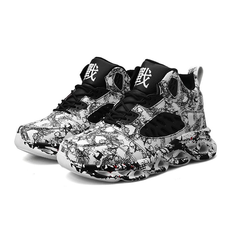 TUINANLE Мужские зимние ботинки с принтом граффити, зимние плюшевые теплые кроссовки на платформе, нескользящие, мужская спортивная обувь