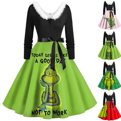 Женское повседневное и модное платье на молнии с длинными рукавами и v-образным вырезом в тон