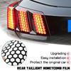 6PCS Car Rear Tail Light Lamp Cover Honeycomb Stickers Protector Taillight Decor Decal for Peugeot 3008 3008GT 2017 2018