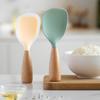 Rice Shovel with Wooden Handle Rice Non-Stick Silicone Scoop for Home