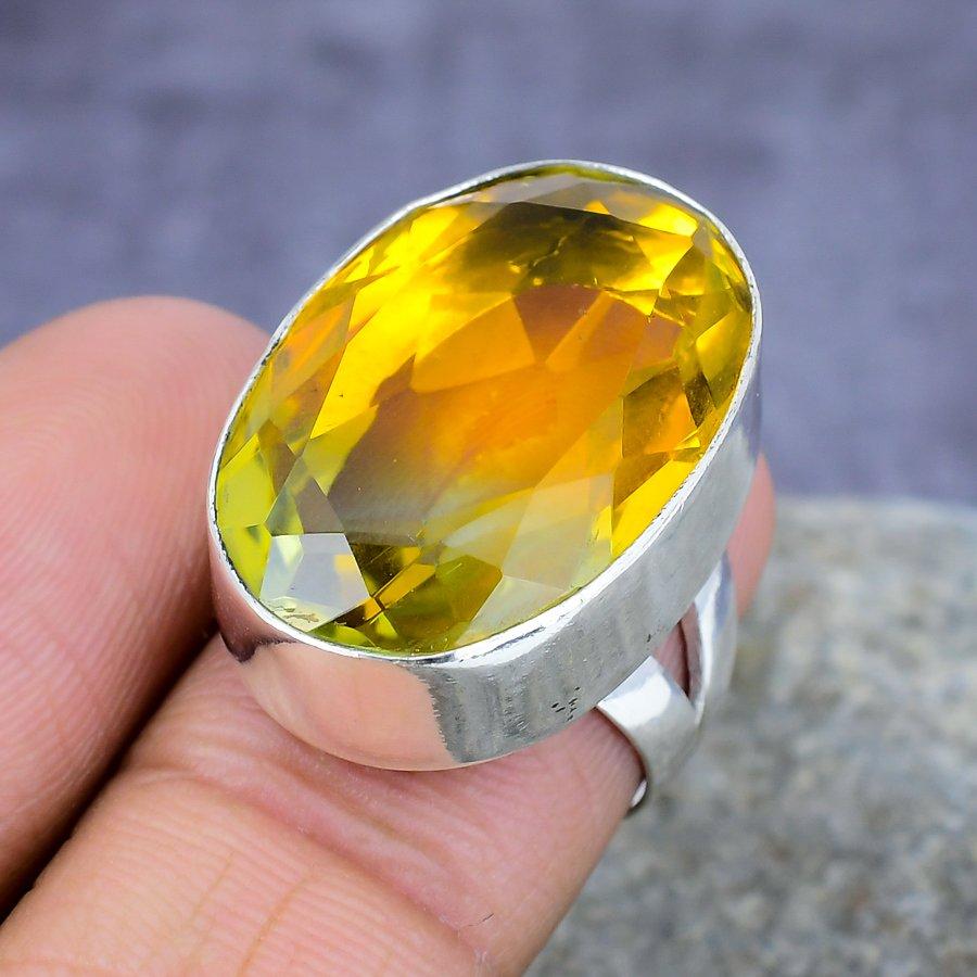 Двухцветный турмалиновый драгоценный камень ручной работы 925 пробы Серебряное кольцо Ювелирные изделия всех размеров