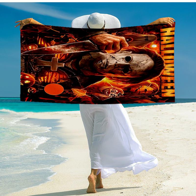 Ultra-Soft Beach Towel with Halloween horror Theme,Ideal for Pool - Camping, Diving - Perfect Travel Essential, Vibrant Beach Towel.