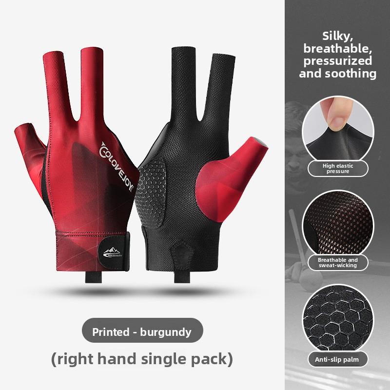 Leitch Professional Billiard Gloves Thin Breathable Three-Finger Gloves Snooker Billiard Sports Gloves Single Pack