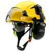 Safety Helmet With Visors Built In Goggles Contrast Color Earmuff Noise Reduction for Engineer Hard Hat ANSI Industrial Work Cap