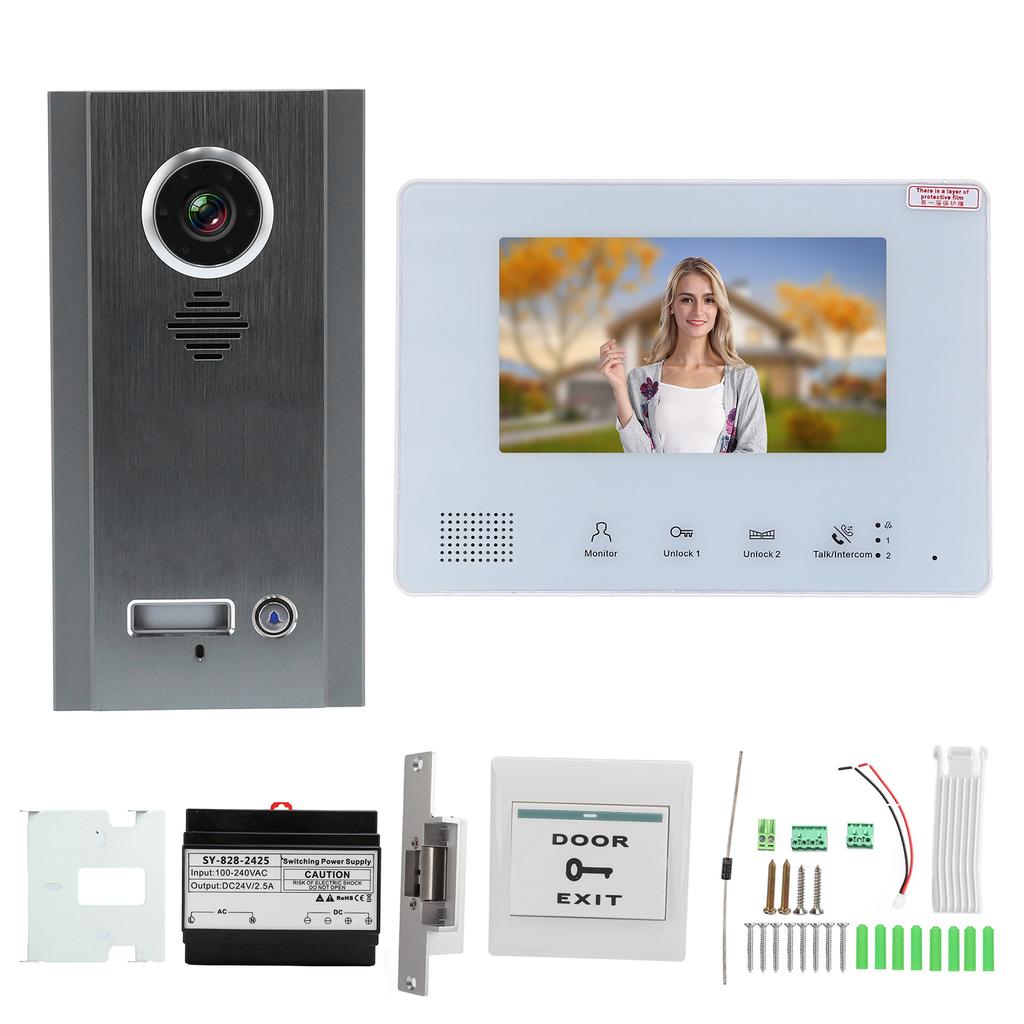 7in Direct Press Type Smart Video Door Phone Intercom System With Electric Strike for Villa House