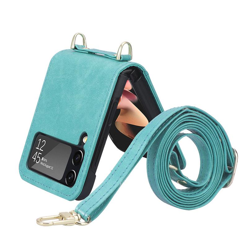 Роскошный ремешок для ожерелья через плечо с цепочкой в форме сердца, однотонный чехол для Samsung Galaxy Z Flip 5 Z Flip4 Z Flip3