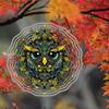 Floral Owl Wind Spinner 3D Metal Garden Decor for Patio Yard Outdoor Christmas Thanksgiving Holiday Decoration Colorful Design