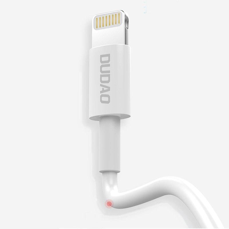 Dudao USB To Lightning Cable, 3A Fast Charging, 1 Meter, White