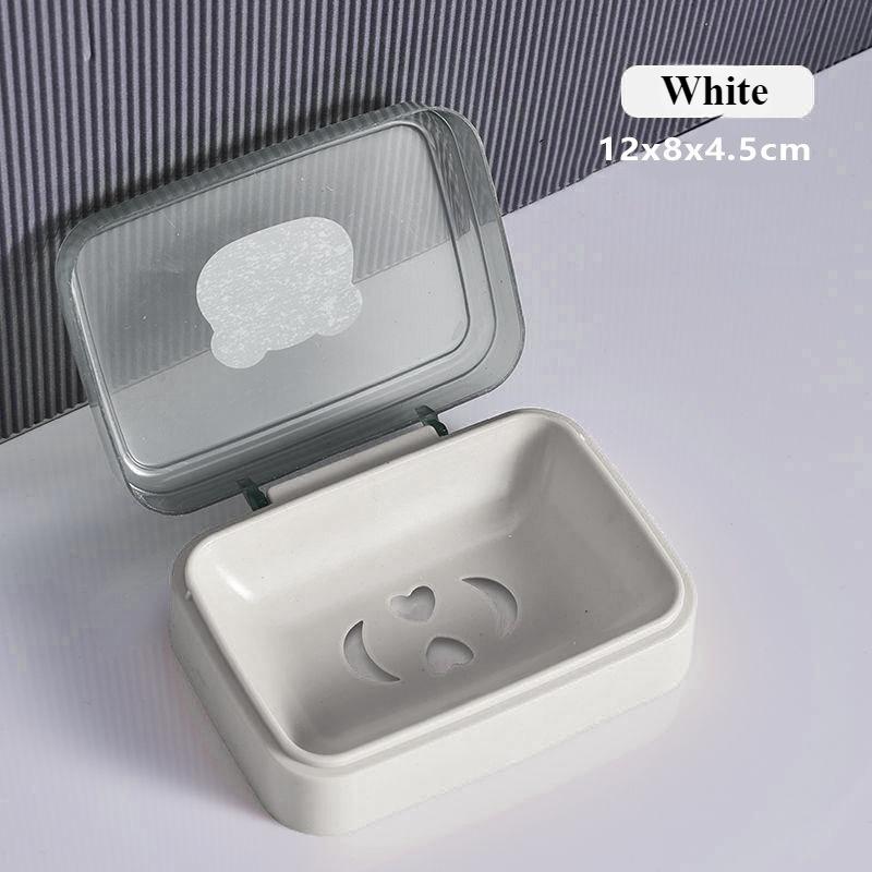 Creative Flip-Top Soap Dish Home Bathroom Dormitory Drainable Small Soap Dish with Lid Minimalist Cute Soap Dish