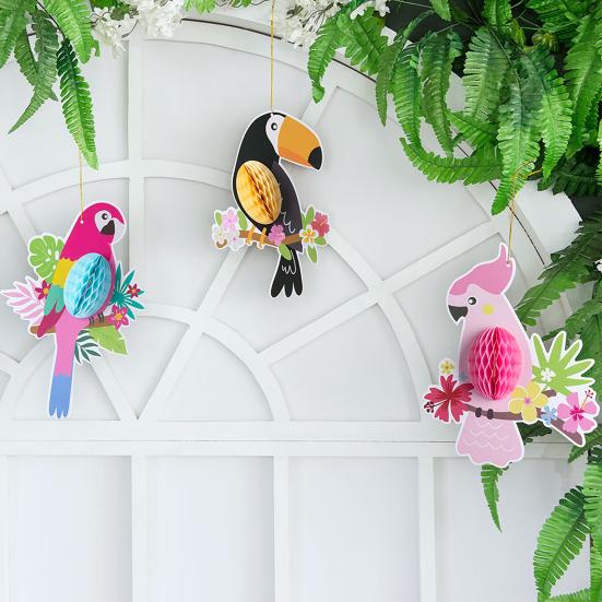 1 набор подвесок «Тропические птицы» Красивые декоративные красочные тропические птицы попугаи Гавайская тематическая вечеринка украшения для дома